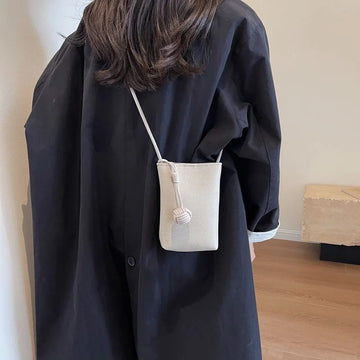 Qfdian Women PU Leather Small Crossbody Bag Fashion Designer Cell Phone Bag Lightweight Simple Shoulder Bag Ladies Travel Purse